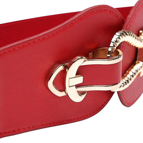 Wide Elastic Vintage Cinch Buckle Retro Belt